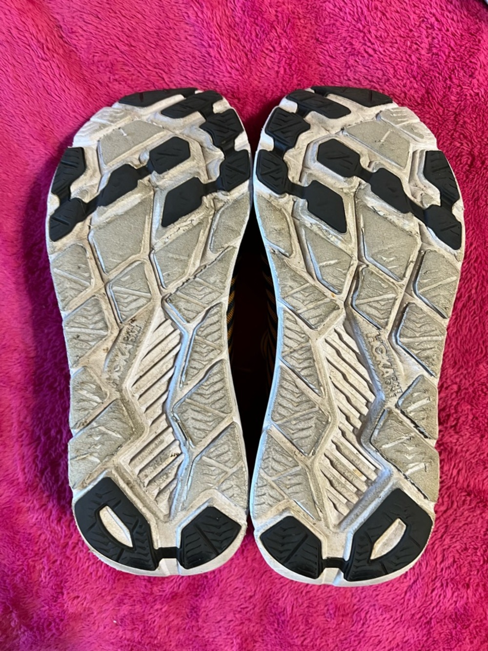 Hoka One One Men's Black and Yellow Running Sneakers - Picture 4 of 5